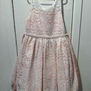 American Princess Pink and White Lace Dress